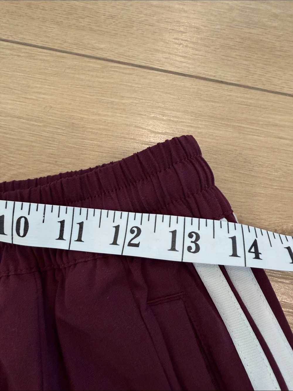 NWOT Adidas Women’s Oversized Burgundy Wide-Leg Track Pants 3-Stripes - Picture 7 of 11